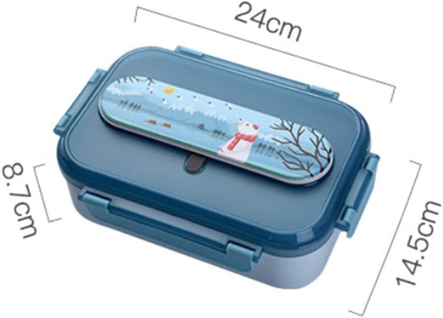 CherryBox Stainless Steel Cartoon Printed Kids Insulated Lunch Box with Cutlery Storage Box with Spoon and Chopsticks 1250 ML for Kids