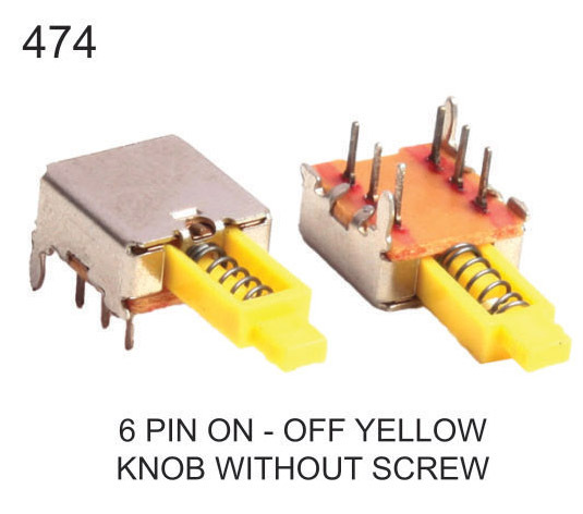 6 PIN ON-OFF YELLOW KNOB WITHOUT SCREW