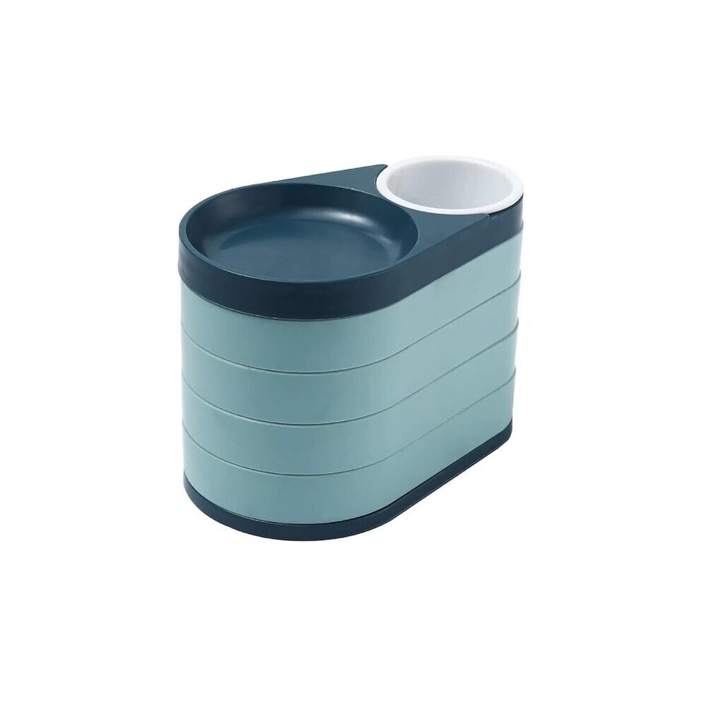 CherryBox Rotatable Jewellery Organiser - 5 Layer Rotatable Plastic Jewellery Storage Case with Anti Slip Base for Earring, Ring, Studs for Women- 360 Degree Rotatable and Portable