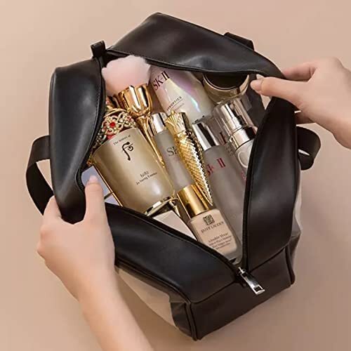 CherryBox Cosmetic Makeup Organizer Toiletry Bag Grooming Kit Portable Organizer Case Carry Water Proof Pouch for Women and Men with Zipper