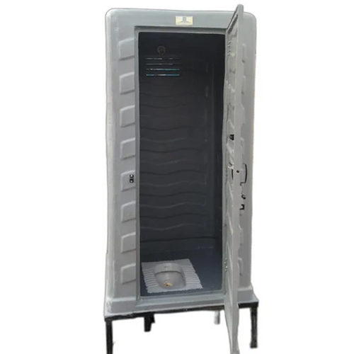 FRP Portable Toilet - 3.2 x 4 x 7 Feet | Lightweight, Grey, Modular Design, Single Compartment, Ideal for Outdoor Events