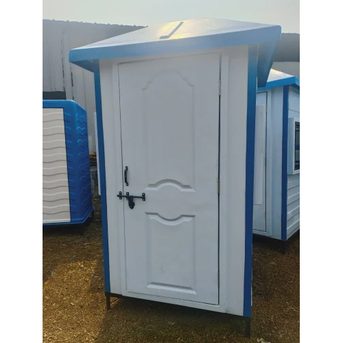 Blue FRP Portable Toilet - 6 x 5 x 7 Feet , Modular Design with One Spacious Compartment
