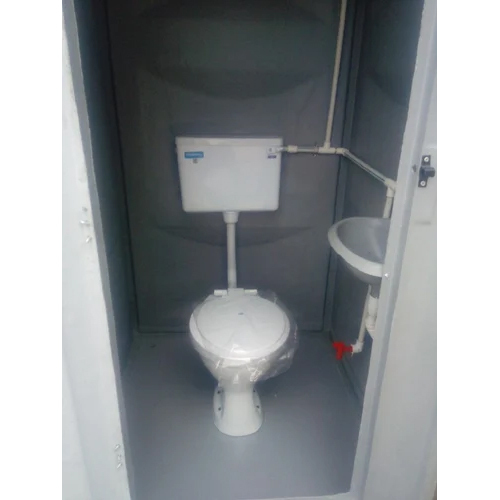 4.8 Feet Grey Frp Portable Toilet - Color: White