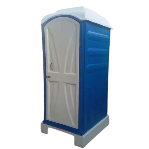 3X3X7 Feet Frp Portable Toilet With Ceramic Indian Toilet - Color: Blue