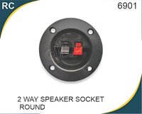 2 Way Speaker Socket - 2 Channel, 16a Rating, Plastic Material | Durable Build, Secure Connection For Various Speaker Cables