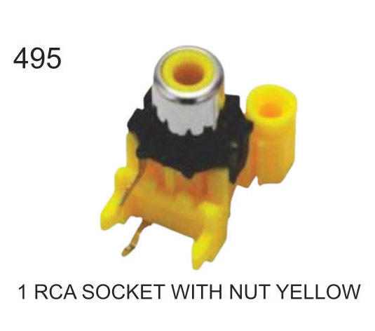 1 RCA SOCKET WITH NUT YELLOW