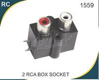 2 Rca Box Socket - Female Pin Socket With Shutter, Operating Temperature -25â°c To 70â°c | Mating Diameter 3.20mm Id, 9.00mm Od For Video Data Transmission