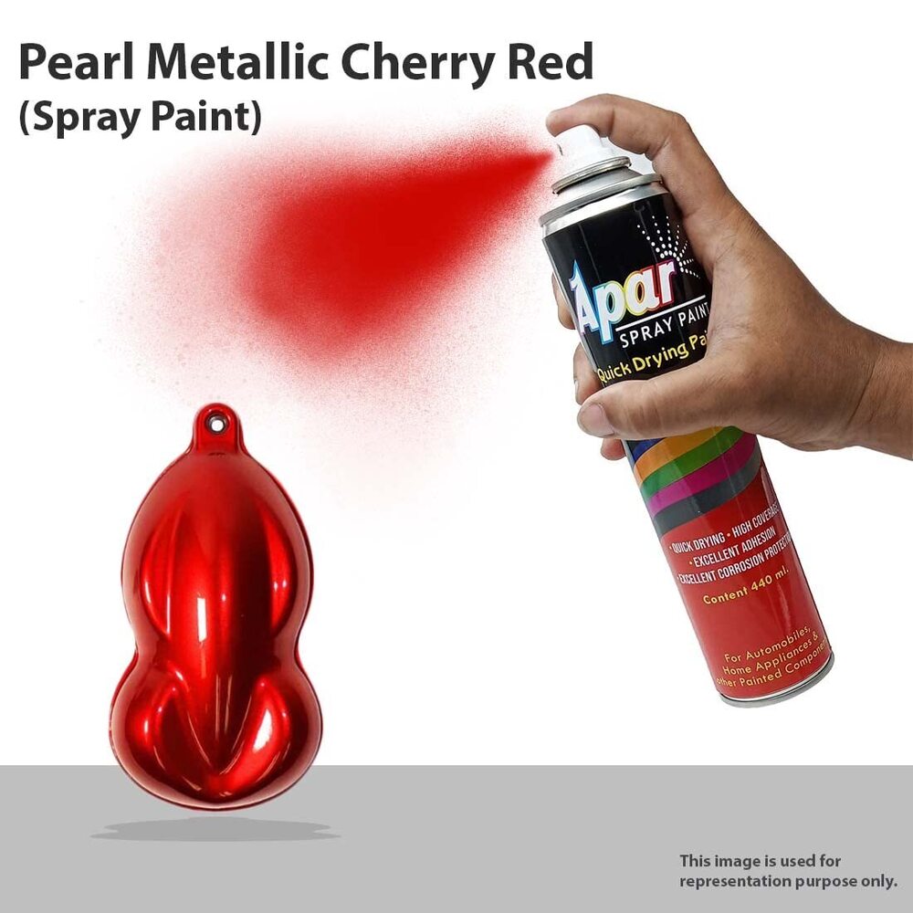 Apar Spray Paint Can Pearl Metallic CHERRY RED - 440 ml,  For Electric Rickshaw, Bike, Cars, Home, Wood, Metal, Furnitures, Art and craft Painting