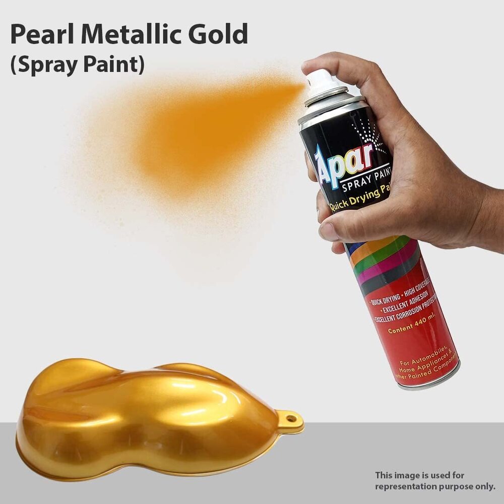 Apar Spray Paint Can Pearl Metallic GOLD - 440 ml,  For Electric Rickshaw, Bike, Cars, Home, Wood, Metal, Furnitures, Art and craft Painting