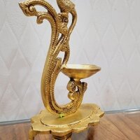 Lamp Peacock Diya Brass Oil Tier Ghee Puja Hindu Article Indian Deepak Handicrafts Product Decorative Pooja Religious Craft