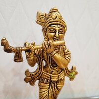 Lord Krishna Hand Carved decorative brass made statue