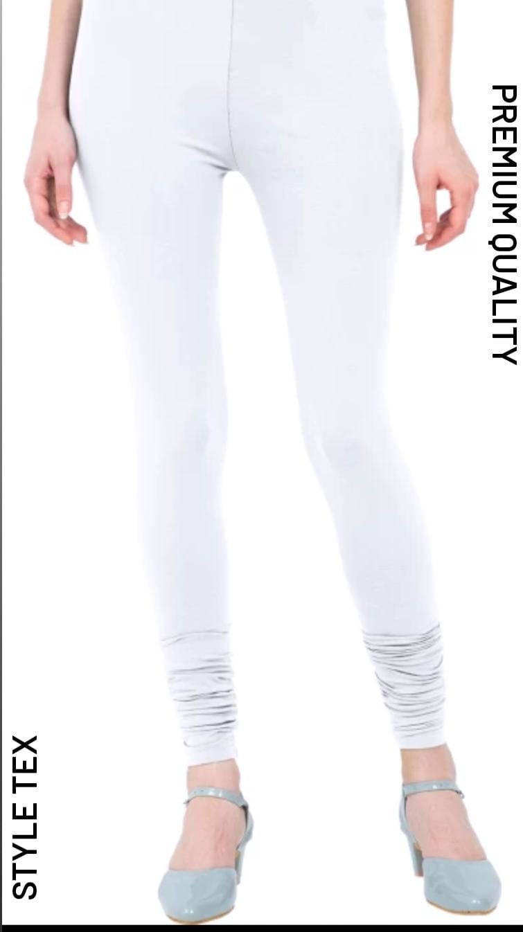 white full length leggings