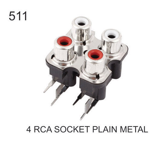 4 RCA SOCKET PLAIN METAL