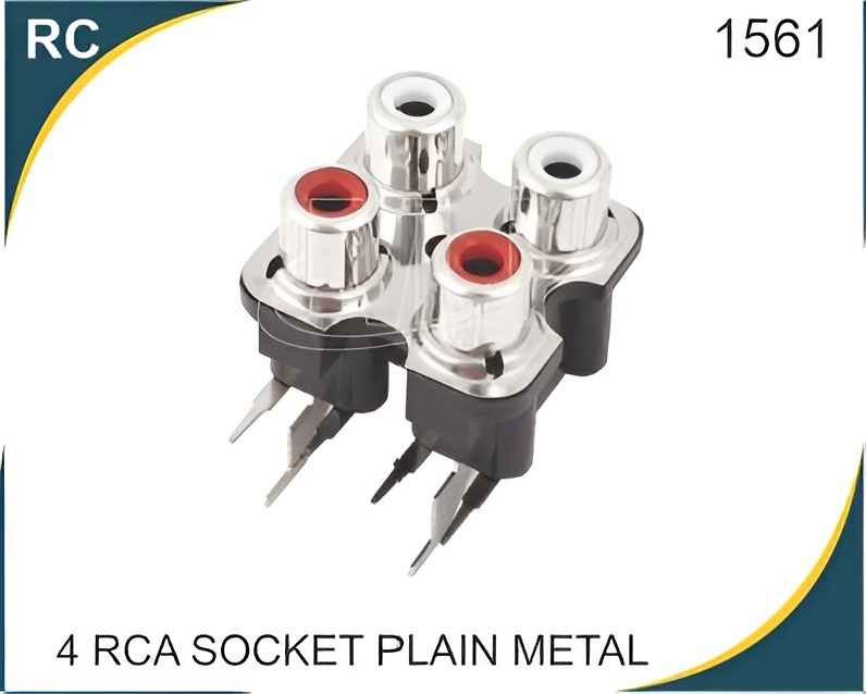 4 RCA SOCKET PLAIN METAL