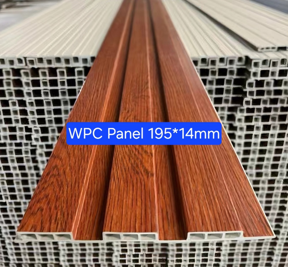 Indoor use WPC fluted panel 195*14MM