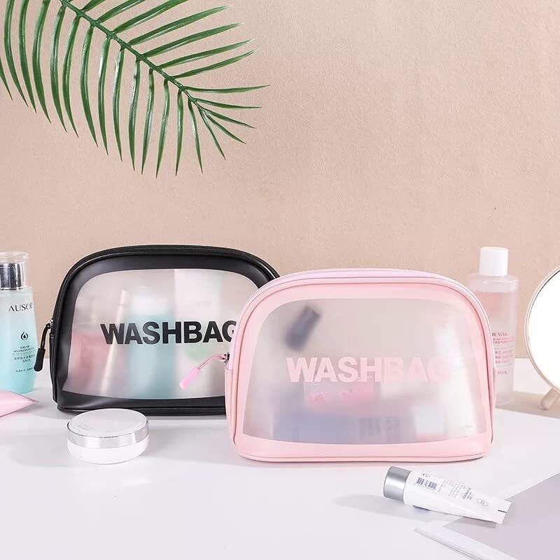 Cherrybox Makeup Bag Travel Cosmetic Bag For Women Girls Zipper Pouch Makeup Organizer Bag Pu Leather Waterproof Cute Toiletry Bags Small Size - Color: Pink And Black