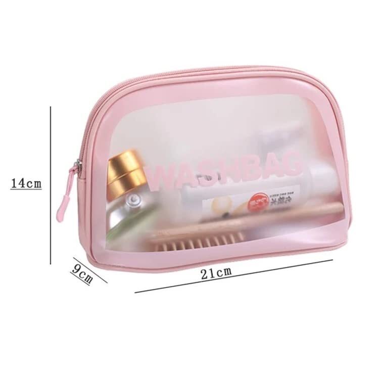 Cherrybox Makeup Bag Travel Cosmetic Bag For Women Girls - Pu Leather 23cm X 10cm X 16cm Pink And Black | Waterproof Zipper Pouch 12 Pieces