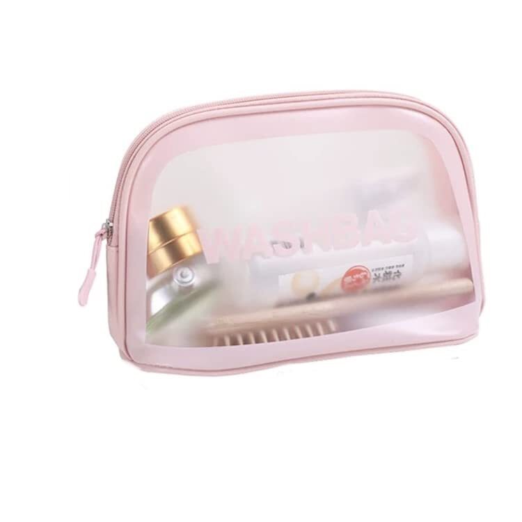 Cherrybox Makeup Bag Travel Cosmetic Bag For Women Girls - Pu Leather 23cm X 10cm X 16cm Pink And Black | Waterproof Zipper Pouch 12 Pieces