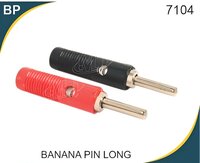 Banana Pin Long - Brass Nickel Plated, 4mm, Push Fit, 15a, Crimp Or Solder Terminal
