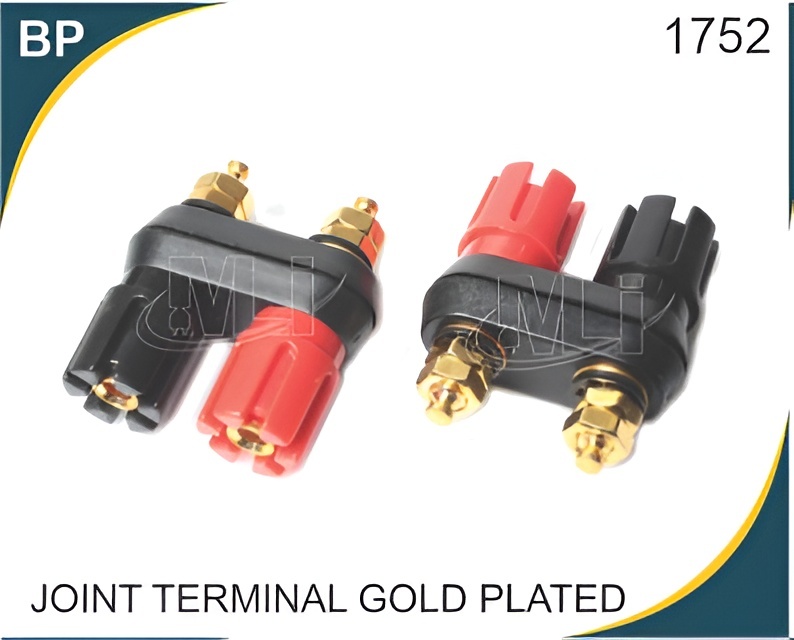 JOINT TERMINAL GOLD PLATED - Metal Brass Standard Size, Red/Black Color | Charging, Data Transfer, Peripheral Connectivity, Power Delivery