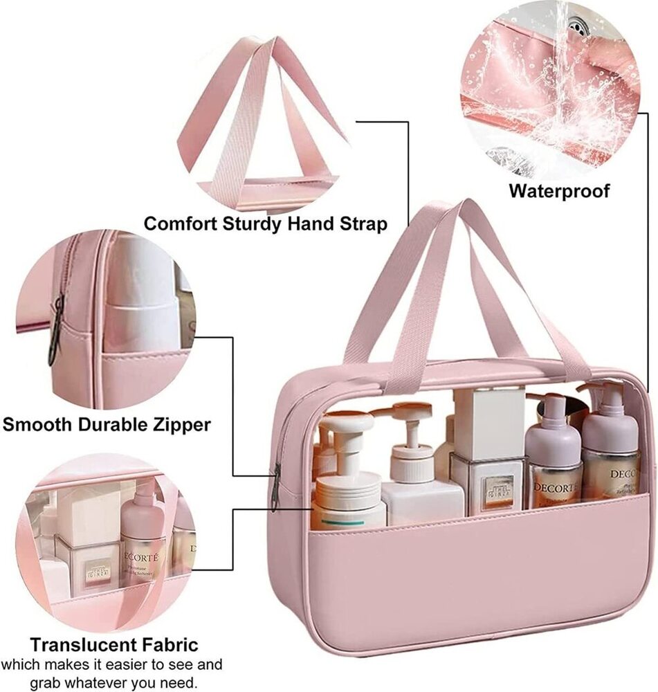 CherryBox Cosmetic Makeup Organizer Toiletry Bag Grooming Kit Pouch Portable Organizer Case Carry Water Proof Pouch for Women and Men with Zipper LARGE