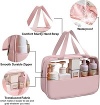 CherryBox Cosmetic Makeup Organizer Toiletry Bag Grooming Kit Pouch Portable Organizer Case Carry Water Proof Pouch for Women and Men with Zipper LARGE