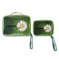 KAPO Makeup Travel Bag Organizer for Women Cute Cosmetic Storage Case Portable Large Capacity with Extra Pouch for Make-Up Brush Toiletry Jewellery - Pack of 2 (Large and Small )