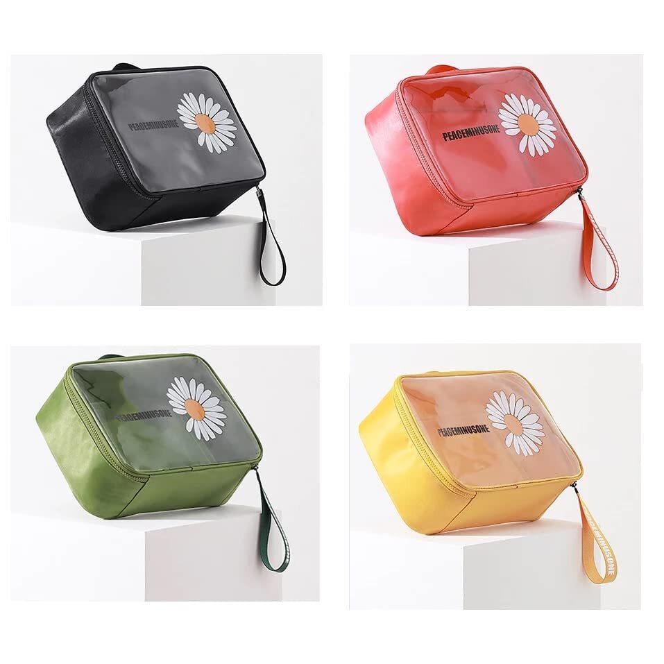 KAPO Makeup Travel Bag Organizer for Women Cute Cosmetic Storage Case Portable Large Capacity with Extra Pouch for Make-Up Brush Toiletry Jewellery - Pack of 2 (Large and Small )