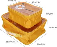 KAPO Makeup Travel Bag Organizer for Women Cute Cosmetic Storage Case Portable Large Capacity with Extra Pouch for Make-Up Brush Toiletry Jewellery - Pack of 2 (Large and Small )