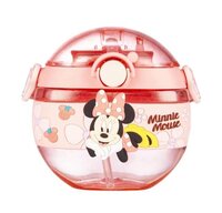 CherryBox 420ML Cartoon Print Kids Children Toddlers (Girls and Boys) Donut Water Bottle Soft Silicone Straw Strap Tritan BPA Free