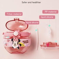 CherryBox 420ML Cartoon Print Kids Children Toddlers (Girls and Boys) Donut Water Bottle Soft Silicone Straw Strap Tritan BPA Free