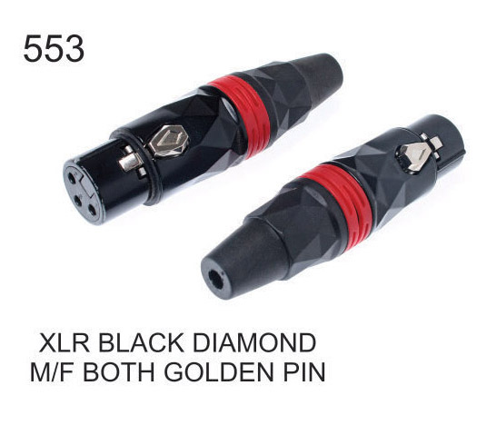 XLR BLACK DIAMOND M/F BOTH GOLDEN PIN