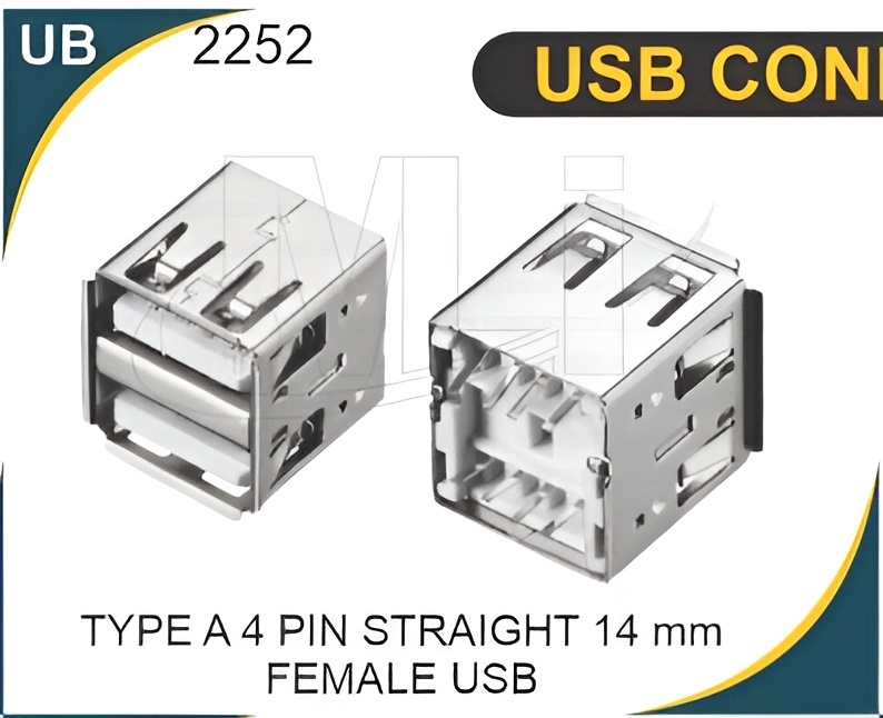 TYPE -A4 PIN STRAIGHT 14 MM FEMALE USB