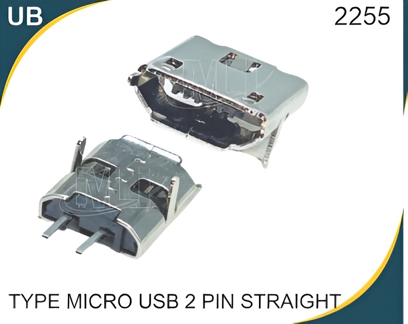 Type Micro Usb 2 Pin Straight - Stainless Steel, Panel Mount Dip Socket, 1a Current Rating, 2-pin Female Connector For Led Lights & Charging Boards