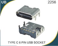 Type C6 Pin Usb Socket - Metal, 6 Pin Female Usb Type-c Connector For Smt Applications | Space-saving, Reversible Interface, Supports Multiple Protocols