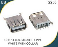 Usb 14 Mm Straight Pin White With Collar
