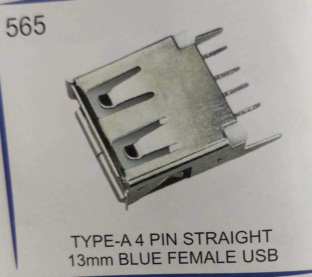 TYPE A-4 PIN STRAIGHT 13MM BLUE FEMALE USB
