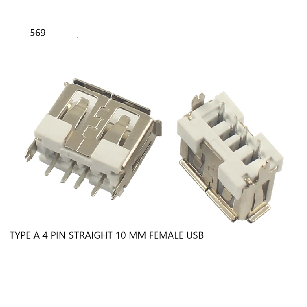 TYPE A 4 PIN STRAIGHT 10 MM FEMALE USB