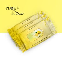 25 Pull Packs Pure By Oasis  Natural  Lemon Wet Wipes