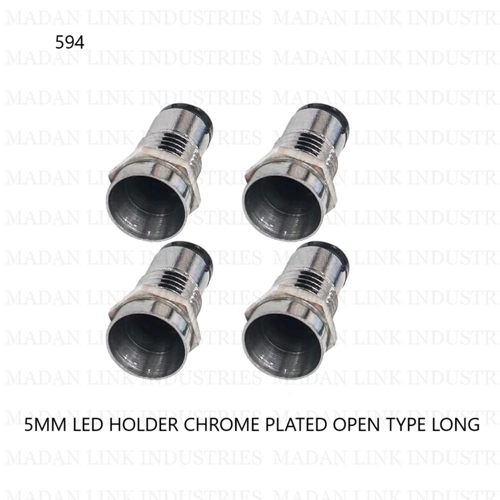 5MM LED HOLDER CHROME PLATED OPEN TYPE LONG