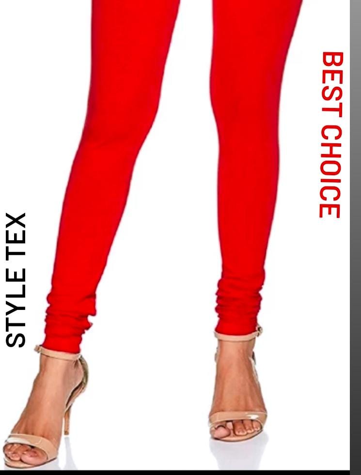Red full length leggings