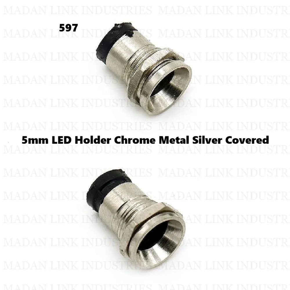5mm LED Holder Chrome Metal Silver Covered
