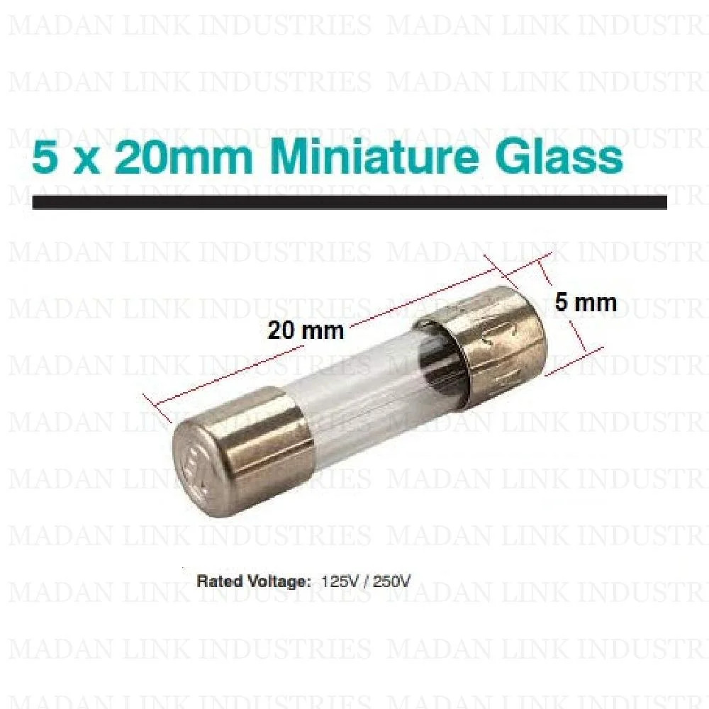 5x20mm 1A, 5A, 10A, 15A, 20A, 25A, 30A, 35A, 40A,250Volt  Glass tube Fuse