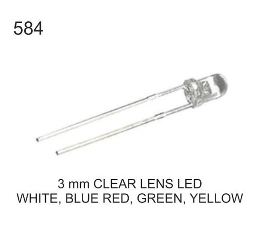 3MM CLEAR LENS LED WHITE,BLUE,RED.GREEN,YELLOW