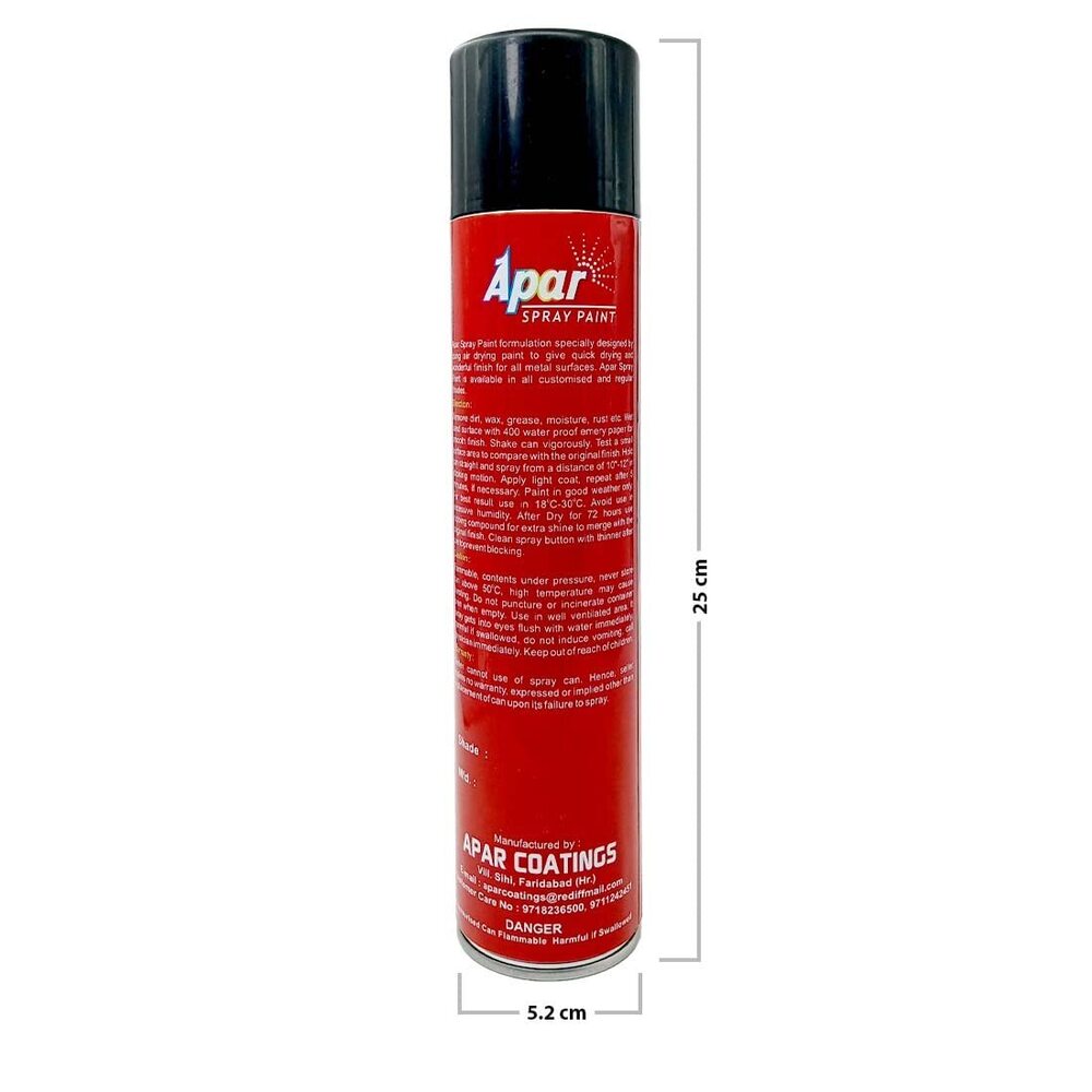 Apar Spray paint Primer Surfacer White -440 ml, For Car, Bike,Scooty, Cycle, Wood, Plastics and Metal Items, Furnitures and industrial parts