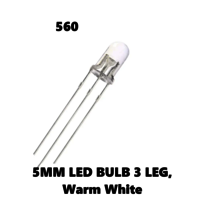 5mm Led Bulb 3 Leg, Warm White - Length: 5 Millimeter (mm)