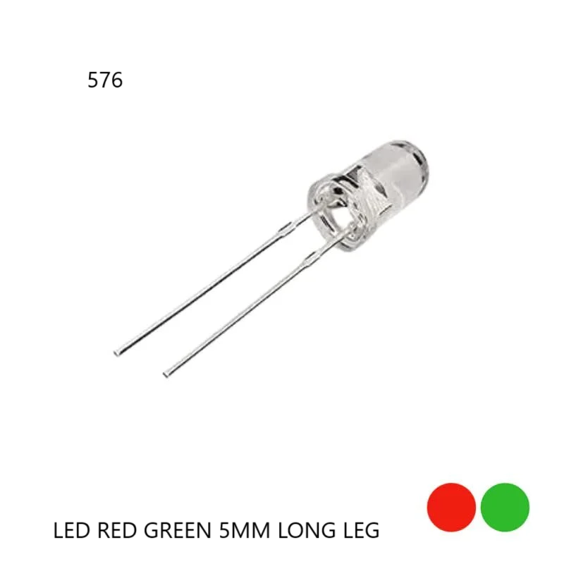 LED RED GREEN 5MM LONG LEG