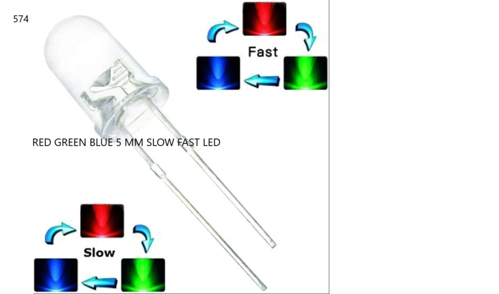 RED GREEN BLUE 5 MM SLOW FAST LED