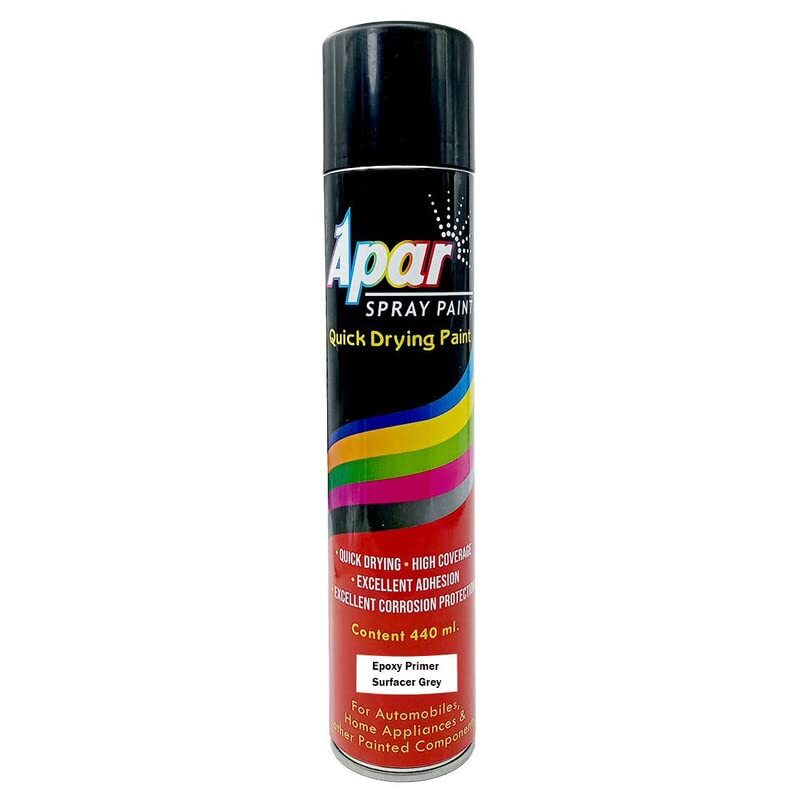 Apar Spray paint Epoxy Primer Surfacer Grey -440 ml, High Rust Protection / For Car, Bike,Scooty, Cycle, Metal Furnitures and industrial parts