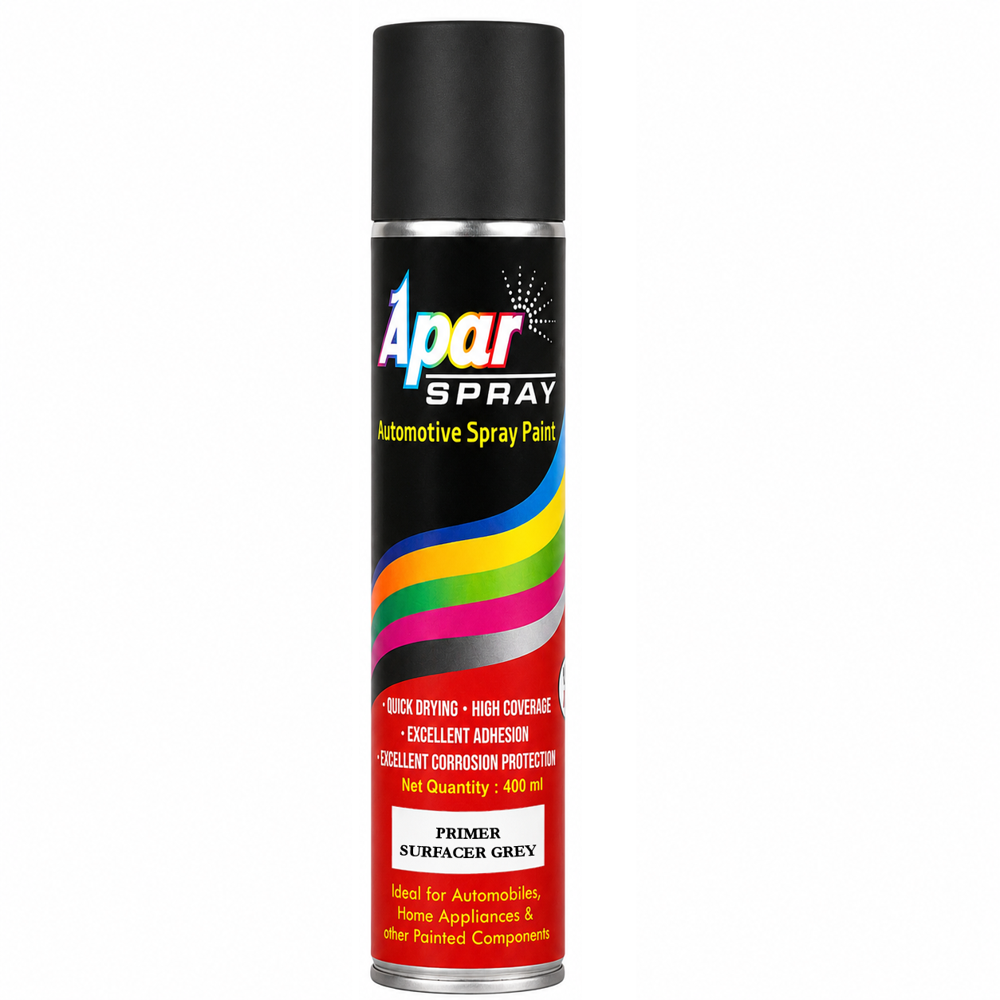 Apar Spray Paint Epoxy Primer Surfacer Grey - 440 ml, Pure Epoxy Resin, High Anticorrosive Pigments | Excellent Scratch Filling, Durable Matt Finish, Rust Protection